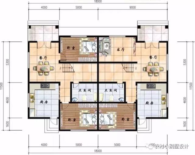 10款兄弟双拼别墅图纸，第1套28万，第3套60万，好想都回家建！