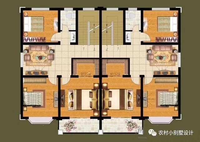 10款兄弟双拼别墅图纸，第1套28万，第3套60万，好想都回家建！