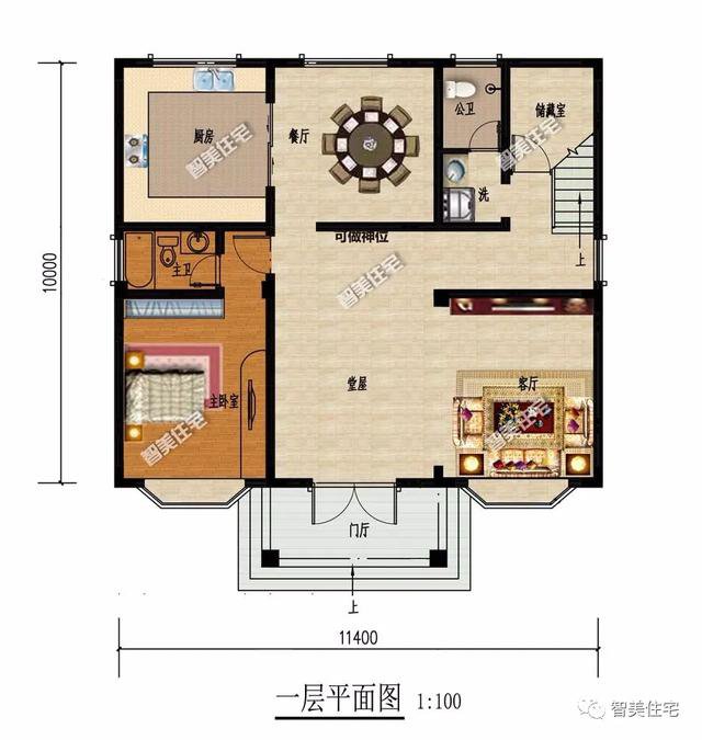 简约大气的两栋农村别墅，宽11米多，客厅不挑空也很美