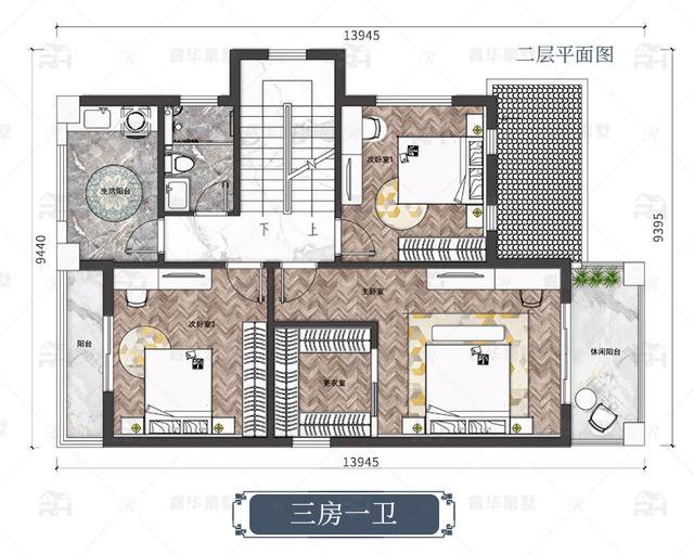 在农村这样建一栋两层美式小别墅，三代同堂入住很合适！