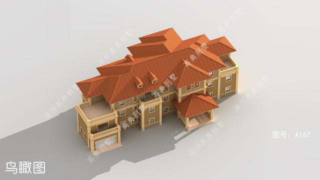 占地572平的大户型轻奢三层别墅外观效果图