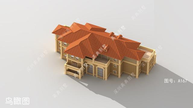 占地572平的大户型轻奢三层别墅外观效果图