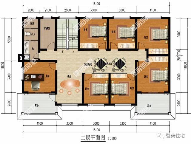 6栋带堂屋设计的农村二层别墅，每款户型都很漂亮，也非常实用