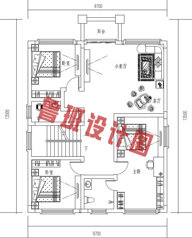 三层新农村自建小户型二层户型图