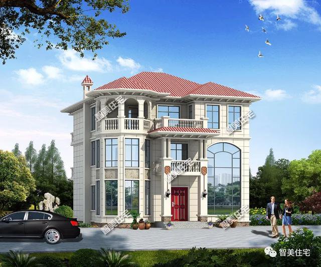 采光好且造型大气的两栋别墅，第一栋带地下室，要建豪宅当选它