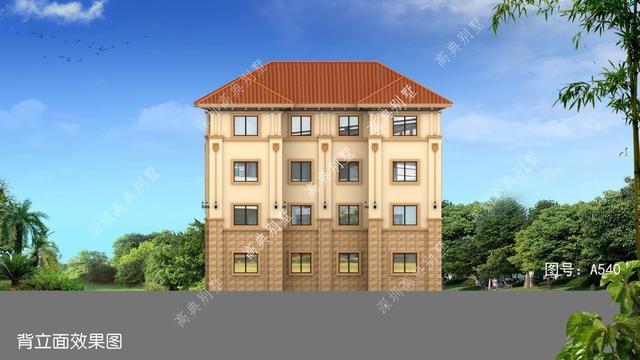 农村自建双拼豪华四层别墅设计图配车库
