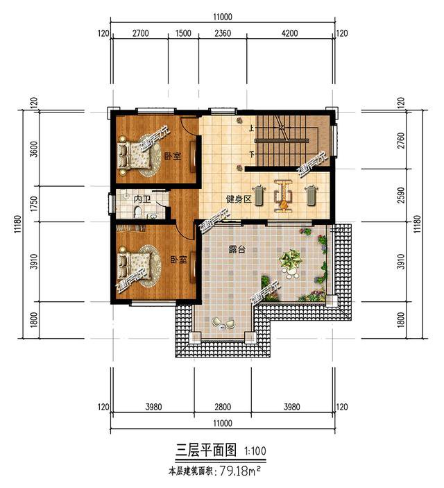 从6000套别墅，挑选出5款占地120平左右的别墅，图纸收藏不迷路