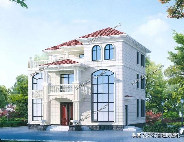 6款欧式三层农村别墅，150平地大不差钱，土豪们这样建房羡慕吗