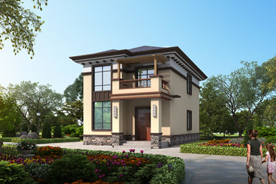 新中式二层小别墅自建房设计图，占地90平，主体仅15万！