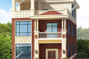 两栋农村自建别墅效果图，第二栋整体偏复古风。