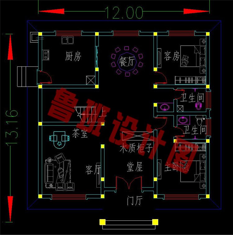 二层欧式别墅一层设计图