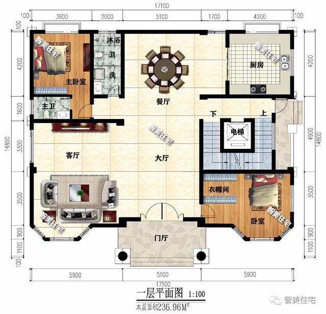 6栋带电梯井设计的豪华别墅，部分设地下室，第二栋造价最高