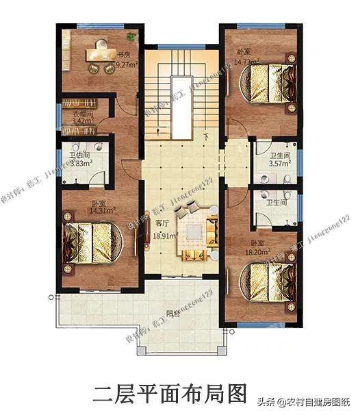 4款中式二层农村别墅，第3款适合建在风景区，值得三代传承