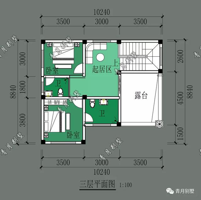 10×8.84米三层乡村小别墅，小面宽小进深一样建漂亮房子