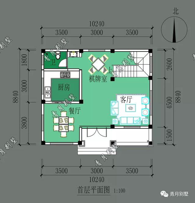 10×8.84米三层乡村小别墅，小面宽小进深一样建漂亮房子