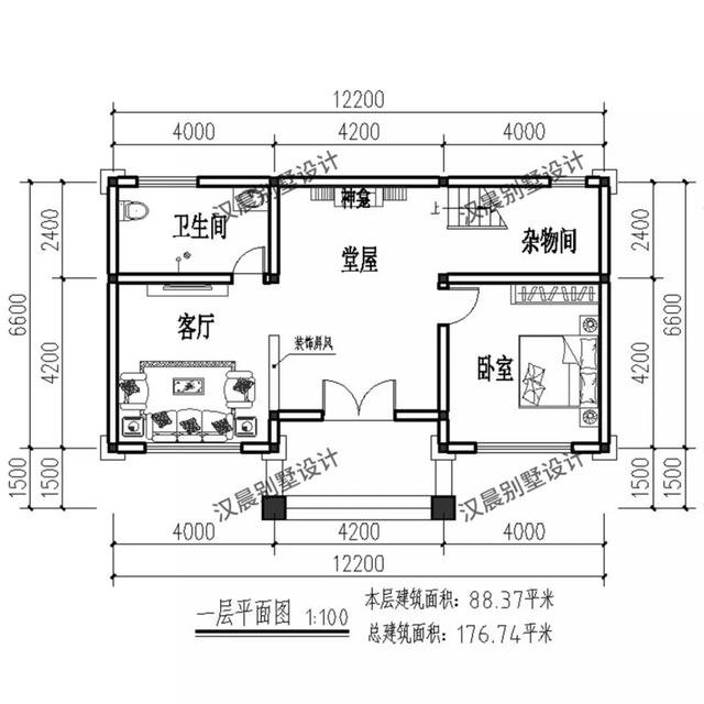 占地88㎡，建筑面积176㎡的2层欧式别墅居然能这么霸气？