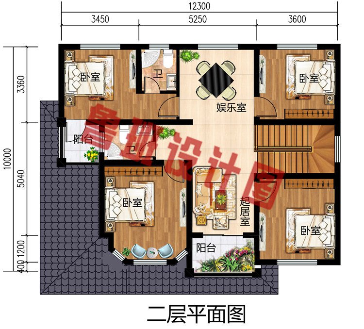 农村二层简单经济小别墅自建房设计图，120到130平小洋楼