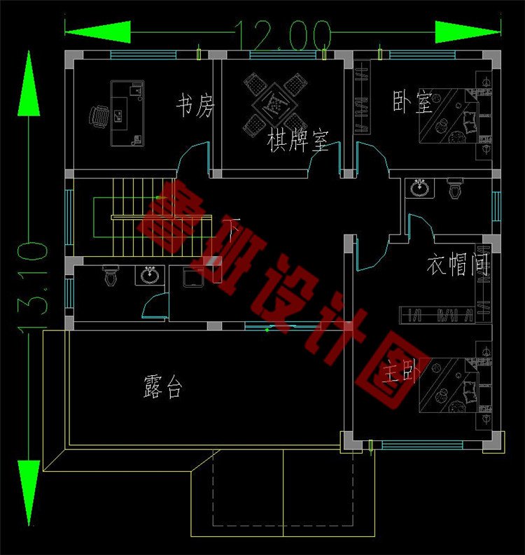 三层农村自建房三层户型图