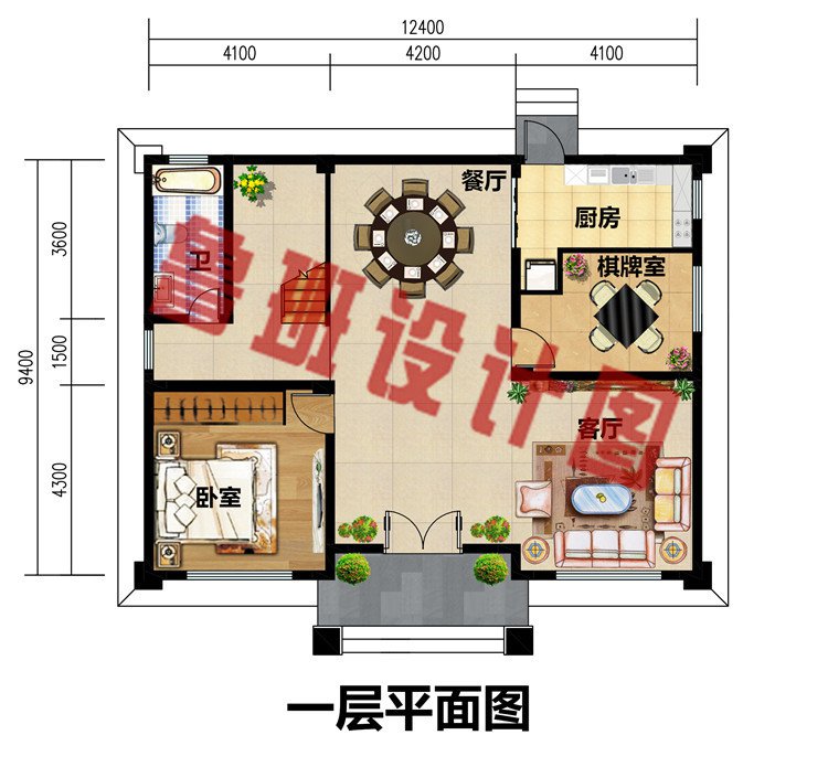 现代简约农村二层别墅自建房设计图，外立面时尚大气