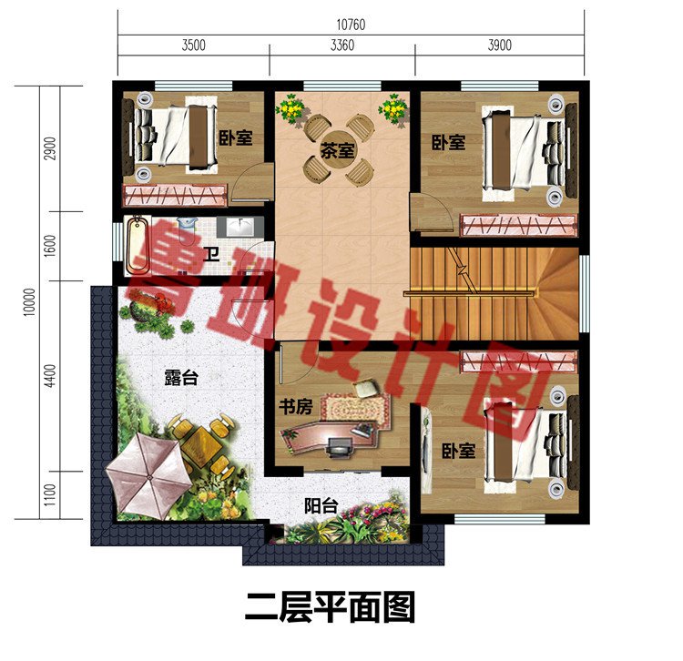 100平方米农村二层别墅小楼设计图，含全套施工图效果图