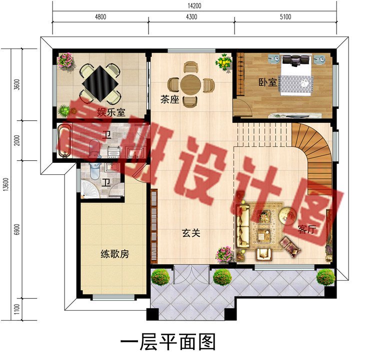 14X13米三层新中式别墅户型图，这才是中国农村该建的房子