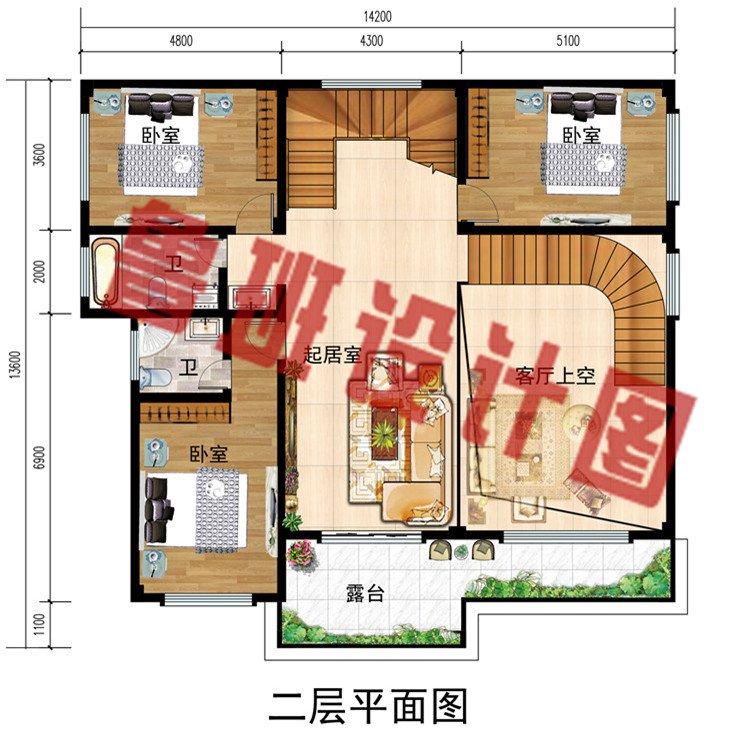 14X13米三层新中式别墅户型图，这才是中国农村该建的房子