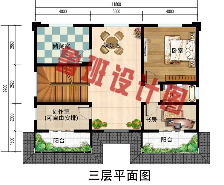 新中式三层民房别墅小楼设计图，外观低调大方，造型精美