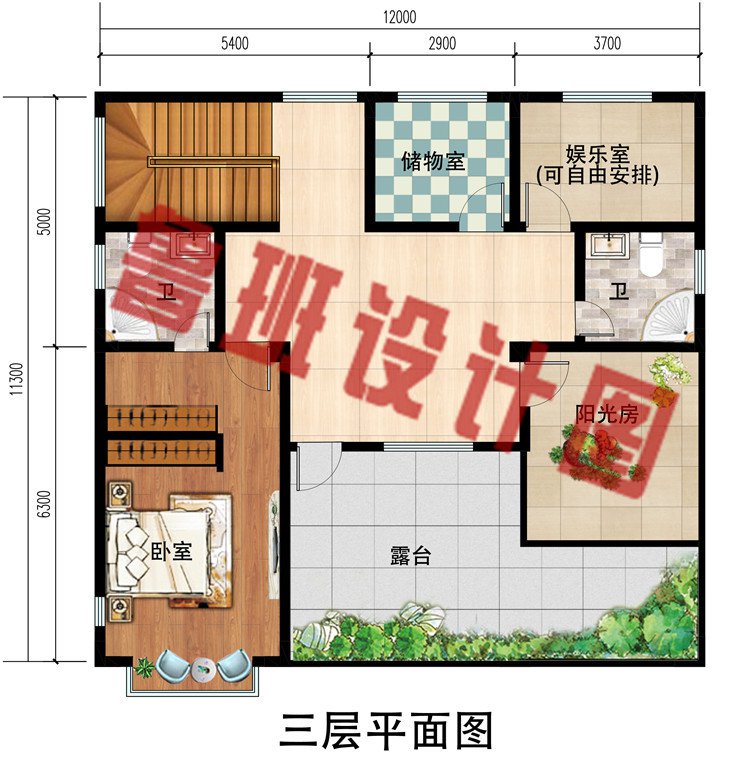 大气新中式农村三层楼房别墅设计图，外观图片漂亮，带阳光房