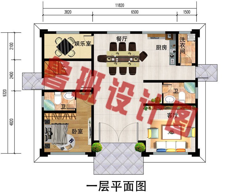 新中式农村三层别墅设计图，110平外观配色沉稳大气