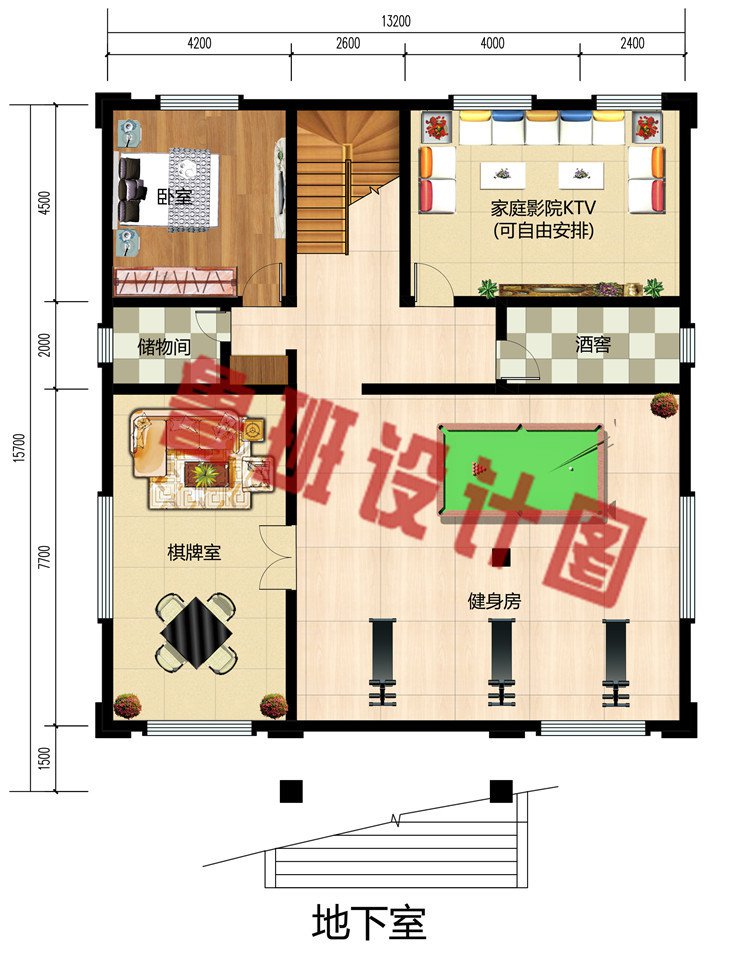 超大气新中式风格三层别墅豪宅设计图户型图，带地下室层
