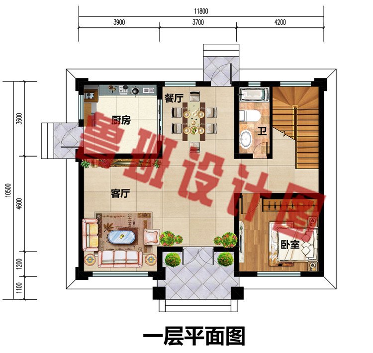 新款时尚独栋三层农村别墅设计图，外观简洁大气