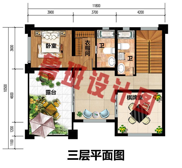 新款时尚独栋三层农村别墅设计图，外观简洁大气