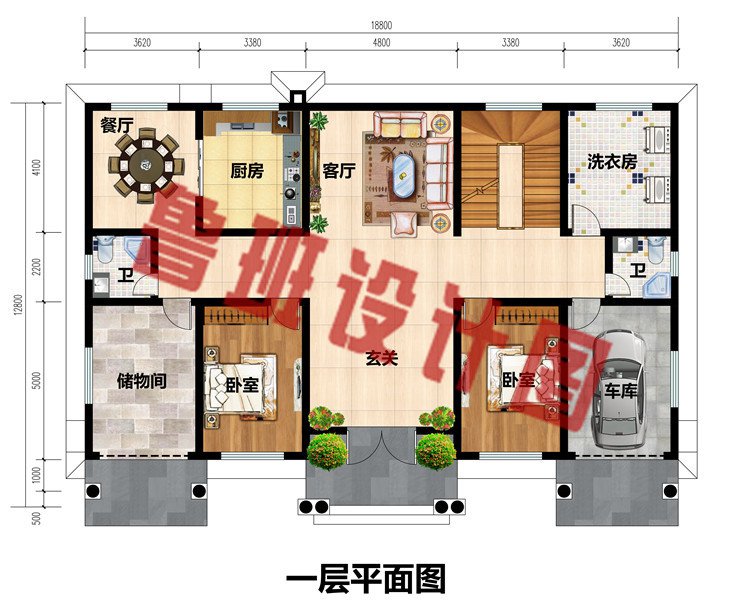 大户型三层豪华欧式别墅设计图，带地下室和车库