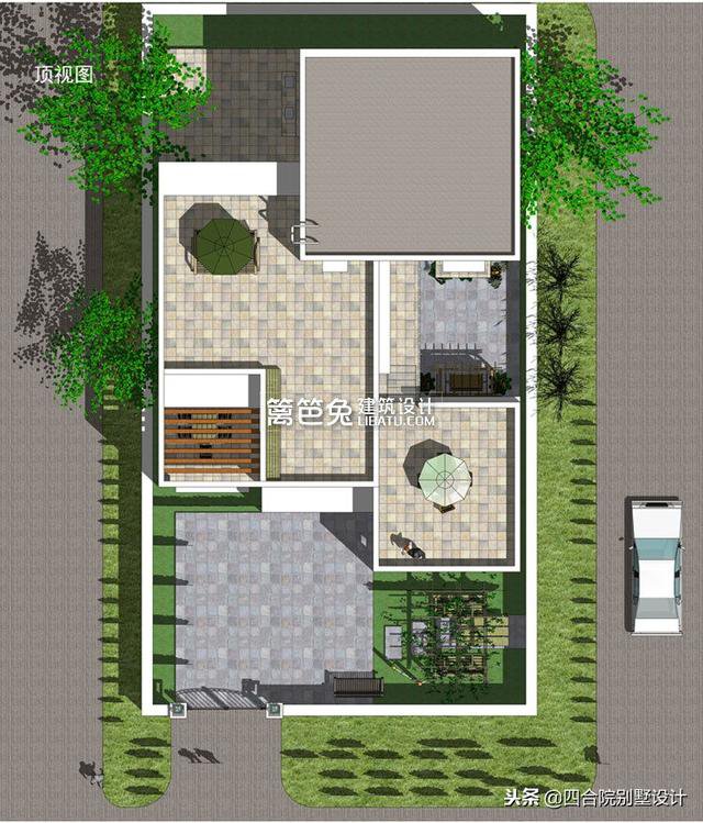 二层半现代风格农村自建房别墅设计图 新农村三层别墅外观效果图