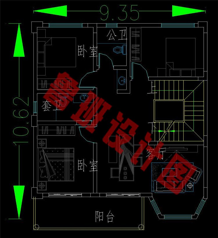 四层欧式别墅二层设计图