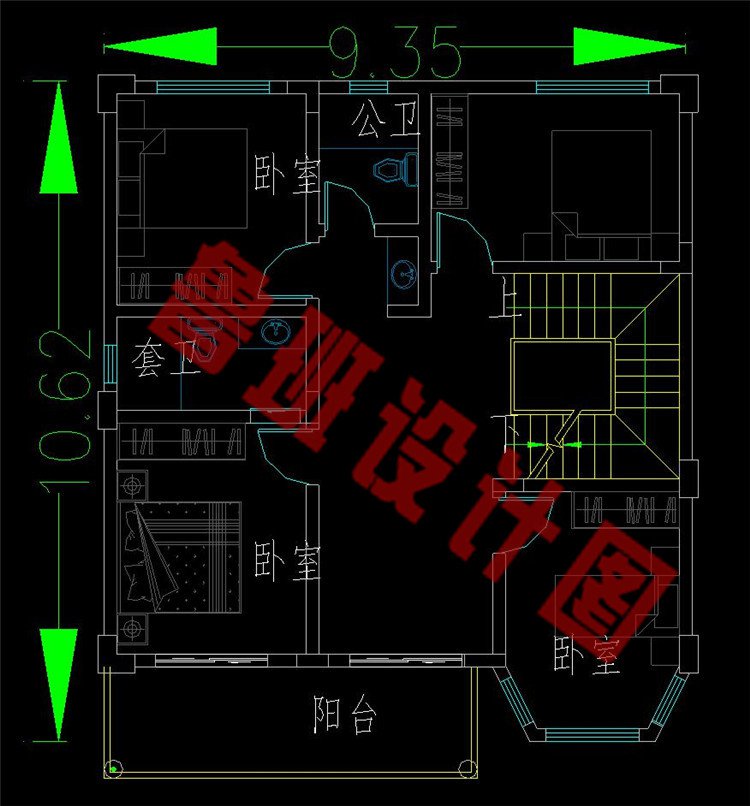 四层欧式别墅三层设计图