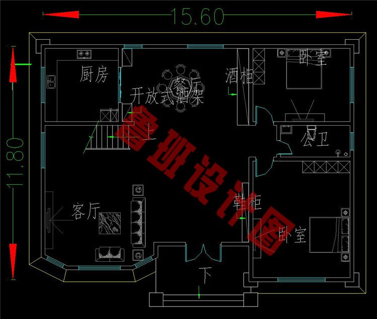 四层农村房子一层设计图