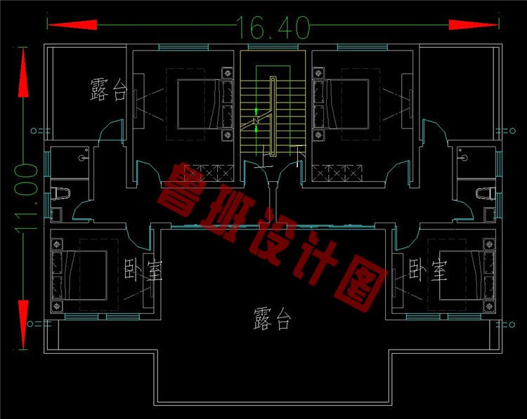 三层双拼别墅三层设计方案