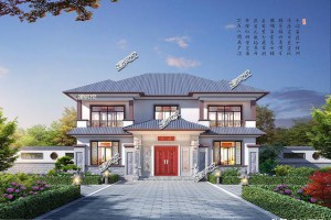 中式复古别墅效果图，村里人看了个个都羡慕。