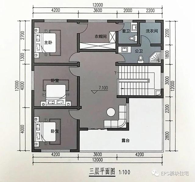 12m*12m，三层现代简约独栋别墅