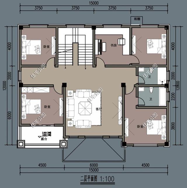 适合农村大家庭建的欧式别墅，12×15米8室4厅6卫，心动不？