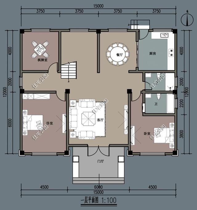 适合农村大家庭建的欧式别墅，12×15米8室4厅6卫，心动不？