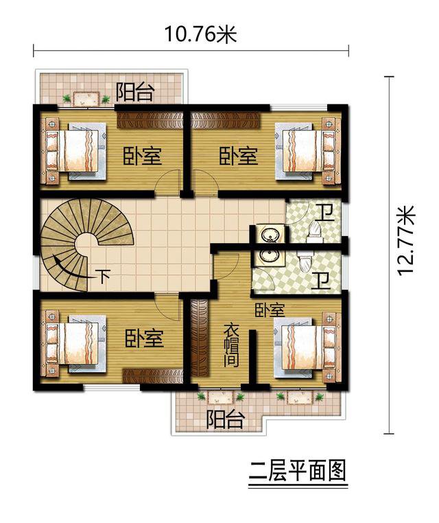 小面积这样建不会错，7栋占地120㎡二层别墅，每栋都是良心出品