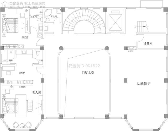 广东潮州多功能欧式别墅，17.5m×20.7m，电梯出行规避疫情优选款