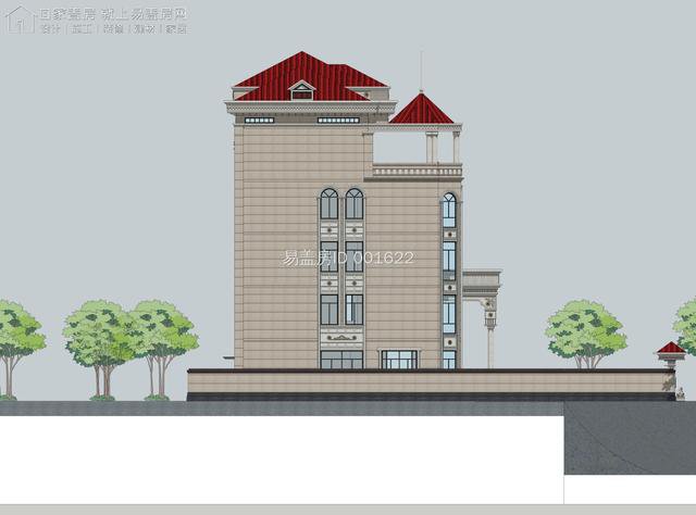 广东潮州多功能欧式别墅，17.5m×20.7m，电梯出行规避疫情优选款