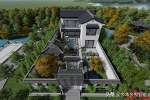 80万中式别墅设计案例，给人一种很干净的感觉。