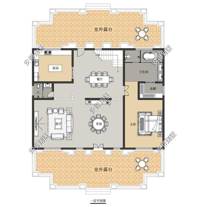 震撼大气的法式别墅，占地16x12m建出超级豪宅感，8间房间带堂屋