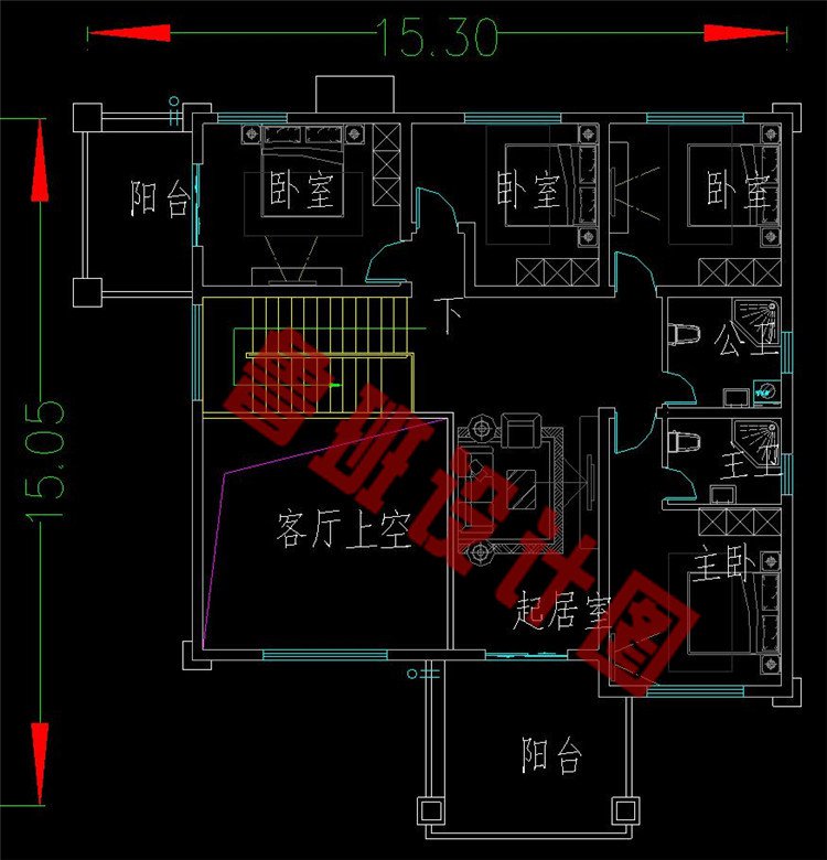 二层中式二层自建房设计图