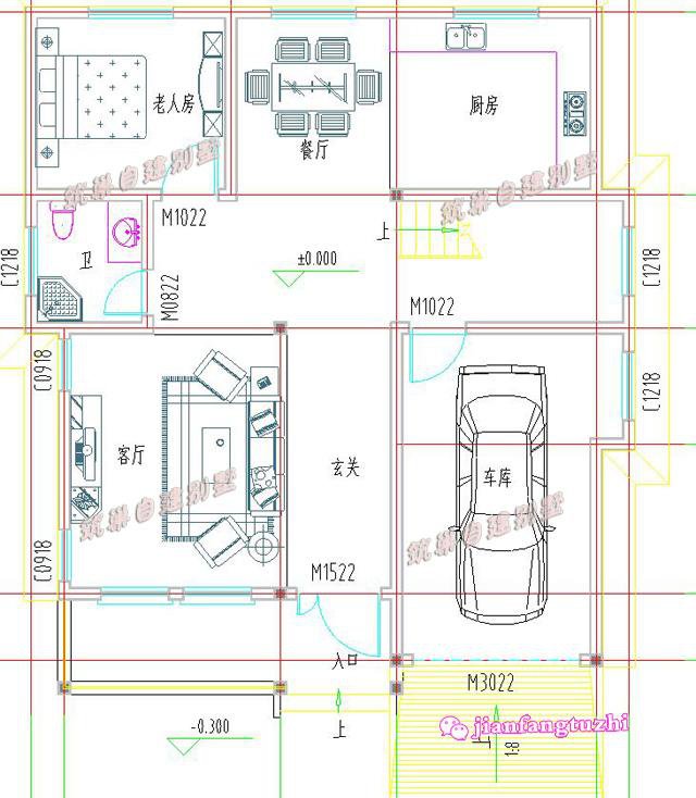 5款带露台农村三层自建别墅图纸11x12米，造价30万，只差宅基地啦