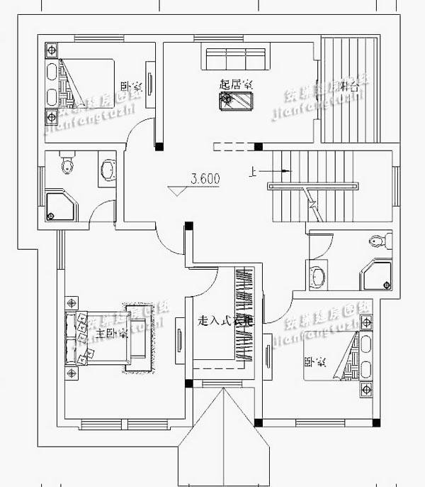 5款带露台农村三层自建别墅图纸11x12米，造价30万，只差宅基地啦